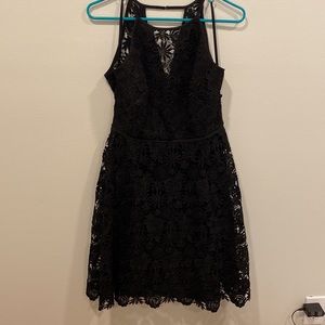 WHBM Black floral lace dress size 4